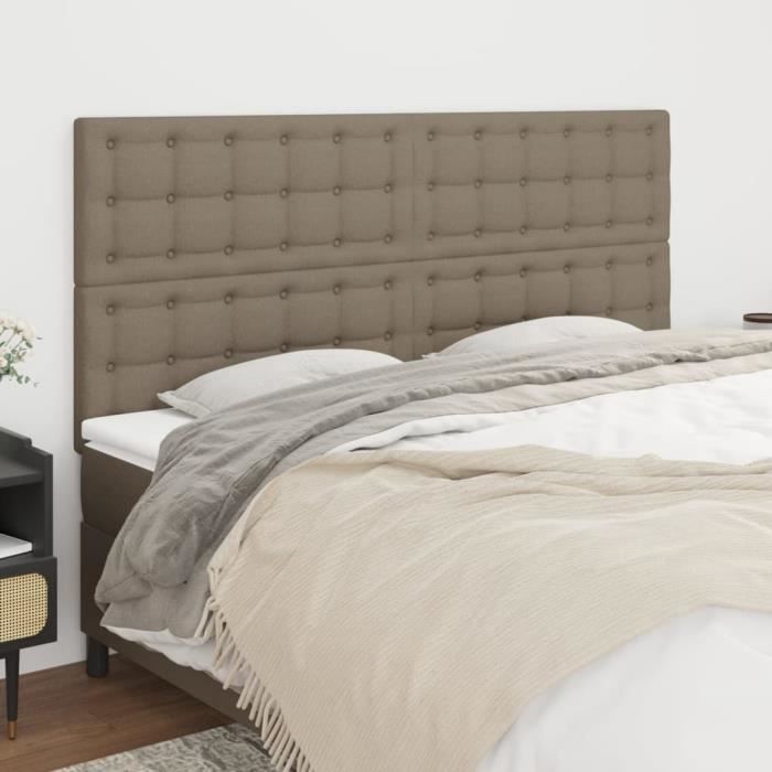 VidaXL Têtes de lit 4 pcs Taupe 90x5x78-88 cm Tissu3116784