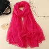Nytt ensfarget chiffonskjerf Krokodille-rynkeskjerf Skjerf for kvinners badehåndkle Sommerlangt sjal Allsidig om høsten og vinteren