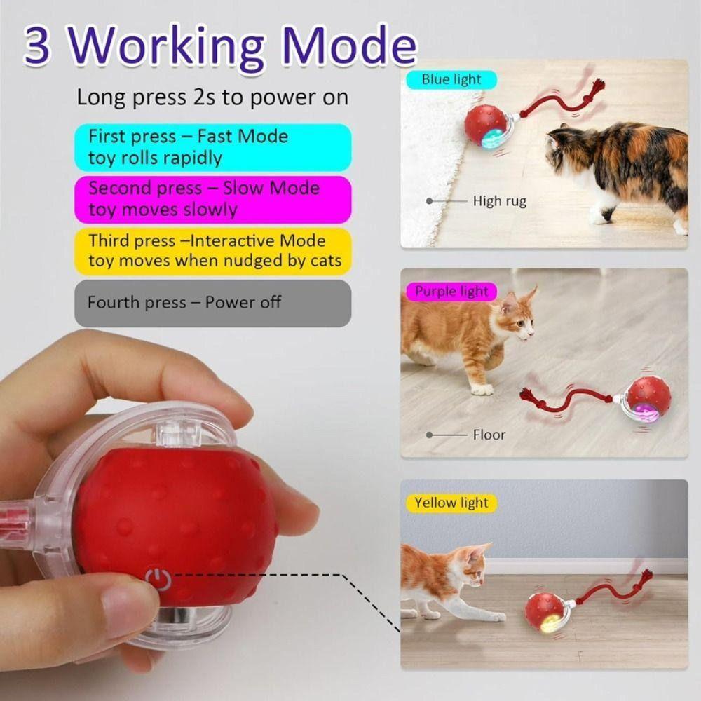 Automatic Electric Cat Ball Toy Fast Rolling Dog Cat Training Ball Smart Cat Toys Pet Supplies