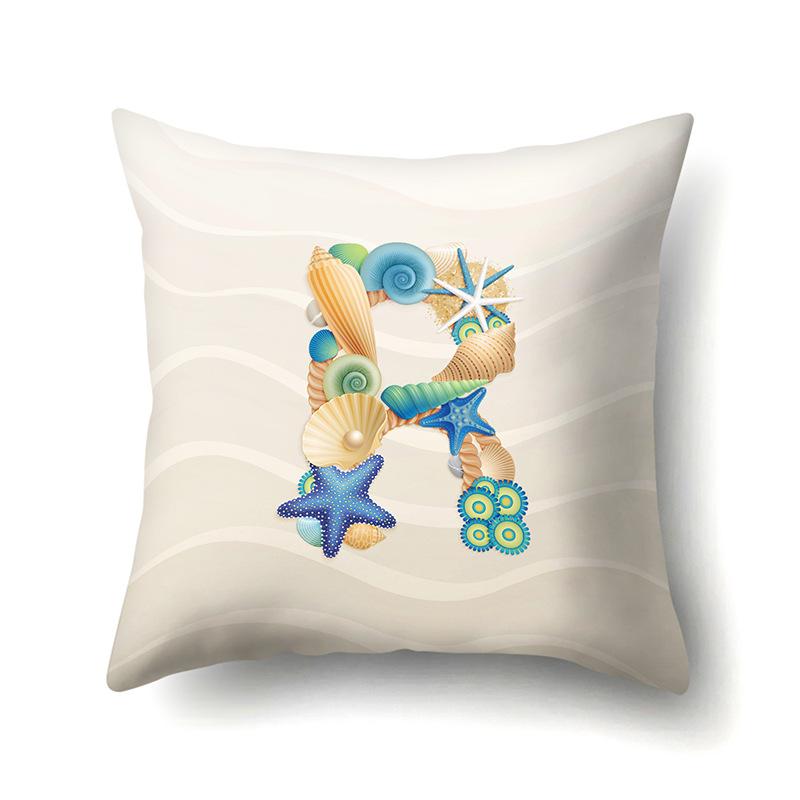 Polyester Pillow Case Decoration Home Furnishing 26 English Letter Printing Pillow Case Car Lumbar Pillow Bedside Mat