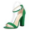 Newest Women Pumps Open Toe Sexy Ankle Straps High Heels Shoes Summer Ladies Bridal Suede Thick Heel Sandals