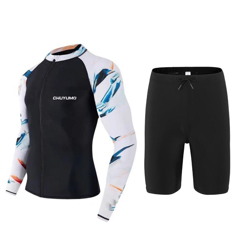 Mens Quick-Dry UV Protection Rash Guard Surfing Diving Snorkeling Swimming Fitness Outdoor Water Sports