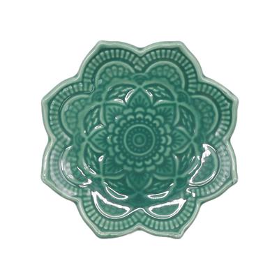 Nordic Ceramic Mandala Small Jewelry Dish Earrings Necklace Ring Storage Plates Fruit Dessert Display Bowl Decoration Tray