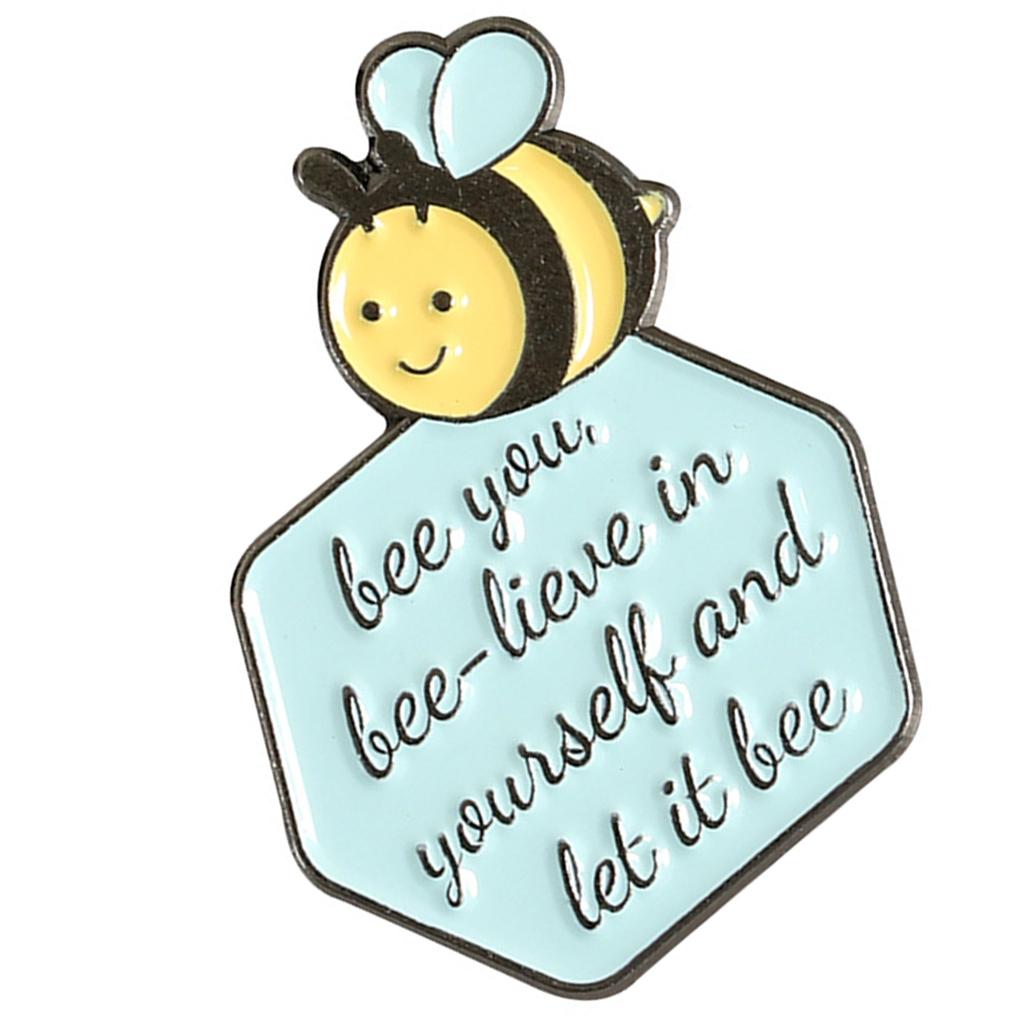 Letters Printed Brooch Backpack Denim Children Pins Badge Jewelries Gift Kid Cute Bees Personalized Pin Funny Brooches