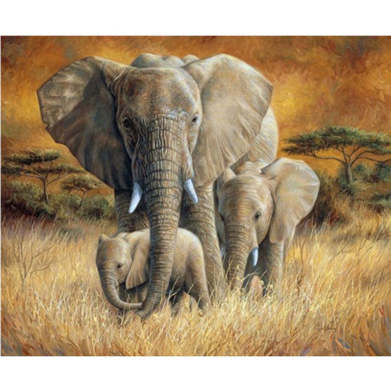 New DIY 5D Diamond Painting Elephant Diamond Embroidery Animal Cross Stitch Full Round Drill Mosaic Art Home Decor Gift