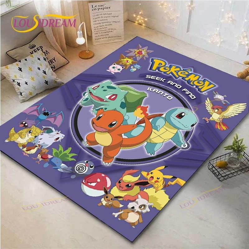 Pokémon Pikachu Teppich Wohnzimmer Schlafzimmer Bettvorleger Arbeitszimmer Computerstuhl Heimtextilien Fußmatte Teppich