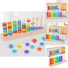 Wooden Rainbow Ferrule Game For Childrens Color Recognition And Handeye Coordination Development