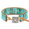 High Quality Multicolor Bracelet Natural Stone Gem Leather Tibetan Gypsy Adjustable Bead Wrap Bracelet Jewelry Collection