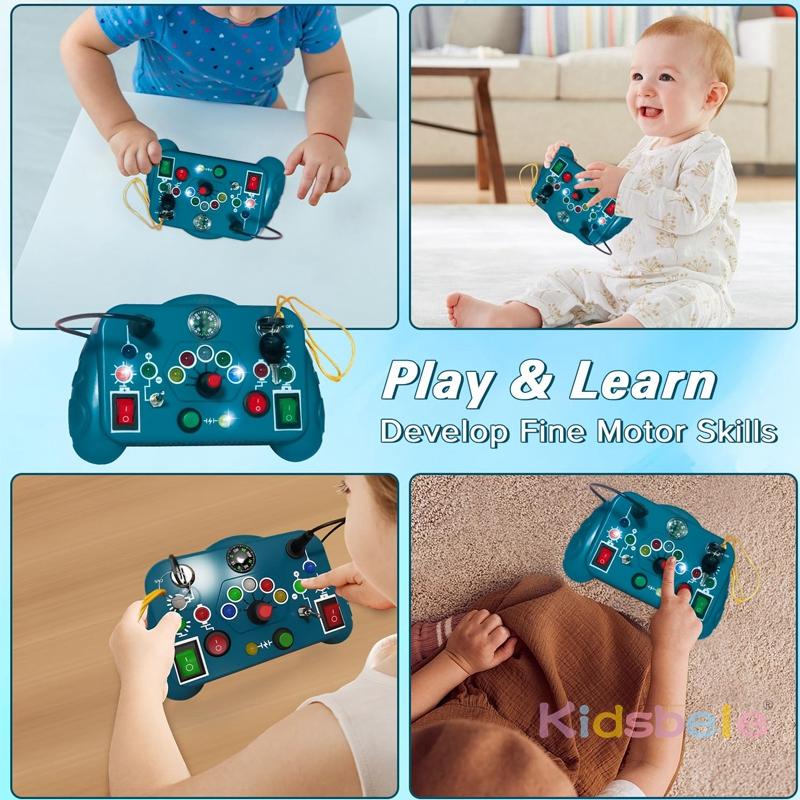 Busy Board Sensory Toys With Light Switch Control Board Montessori  Travel Learning Activities Toy Ideal Gift For Preschoolers