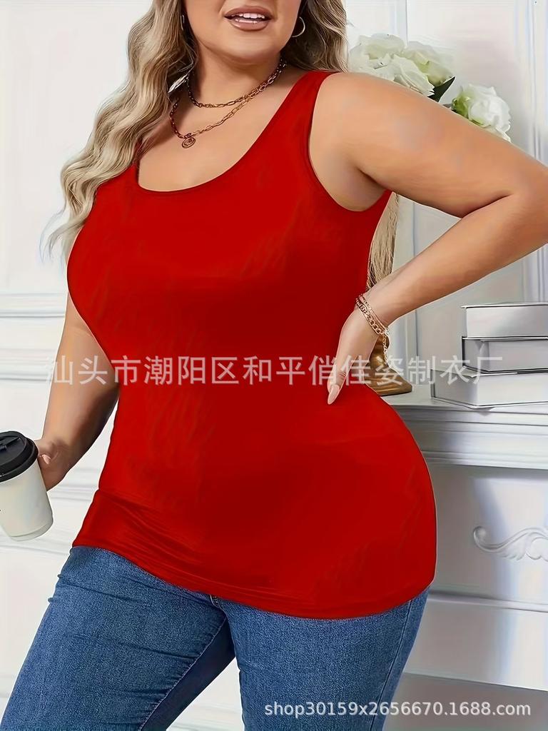 Large size new women's basic multi-layer vest breathable sleeveless top