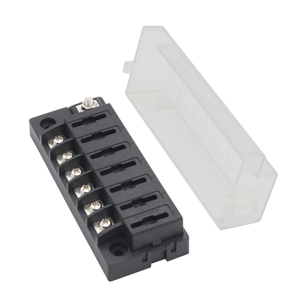 6-Way Compact Fuse Box with Single Input and 6 Outputs