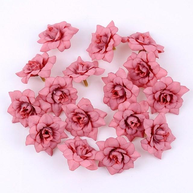 Buy Hyloxs 10PCs Artificial Flowers Rose Head 4cm Silk Fake Flowers For ...