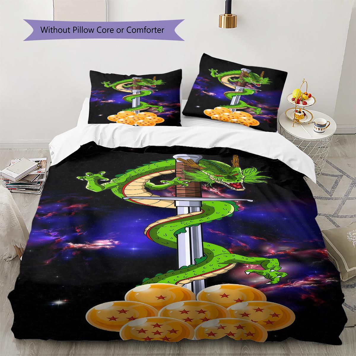 

Shenron Pattern Bedding,Quilt Set Quilt Cover Pillowcase Home Birthday Gift (1 * duvet cover + 2 * pillowcase, without core) 135x200cm