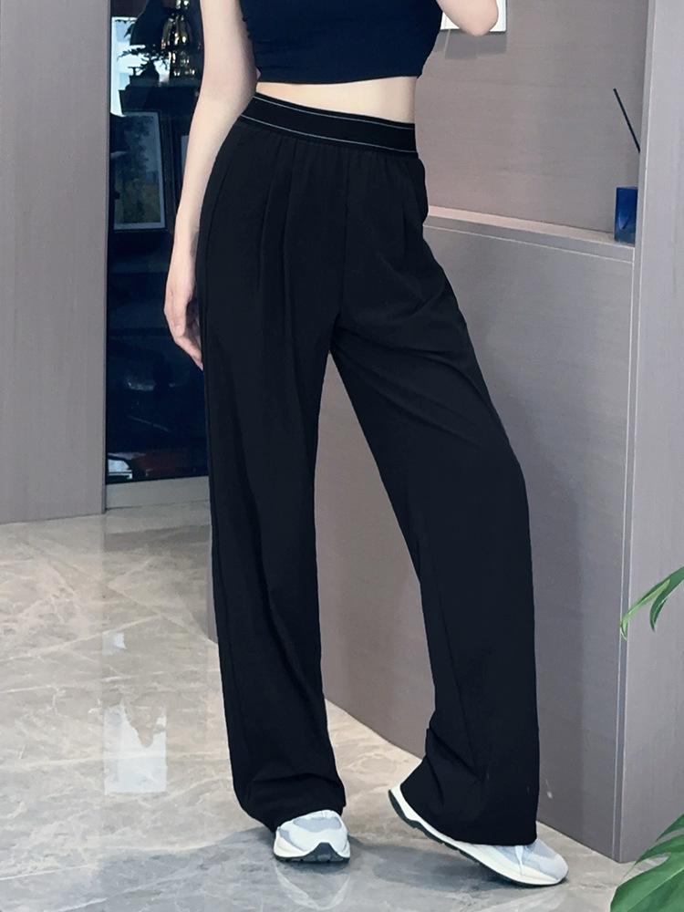 Big Brand Women's High Waist Quick-Dry Yoga Pants: Casual, Straight-Leg, Lightweight, Slimming, and Loose-Fit for Autumn.
