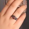 New arrival! unique ring with Natural Garnet gemstones Women's fine jewelry 925 sterling Silver