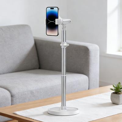 Supporto Telefonico Regolabile in Altezza 32,5cm-44,5cm Altezza Rotazione a 360 Gradi Supporto da Scrivania Retrattile per Tutti gli Smartphone Registrazione