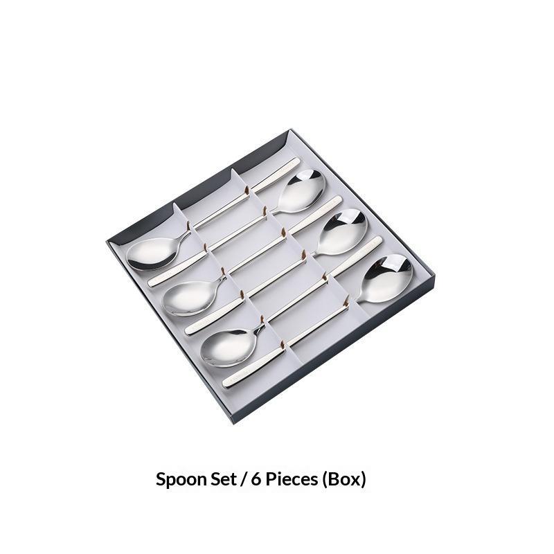 6Pcs Stainless Steel Coffee Spoon Ice Cream Dessert Tea Spoon Long Handle For Picnic Kitchen Supply Tableware Christmas Gift