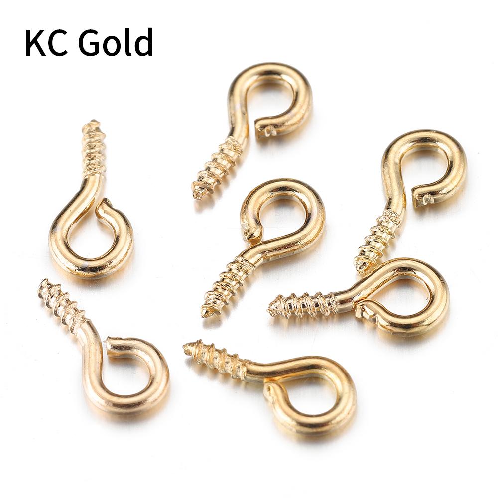 200pcs Small Tiny Mini Eye Pins Eyepins Hooks Eyelets Screw Threaded Clasps Hook for DIY Jewelry Making Findings Wholesale