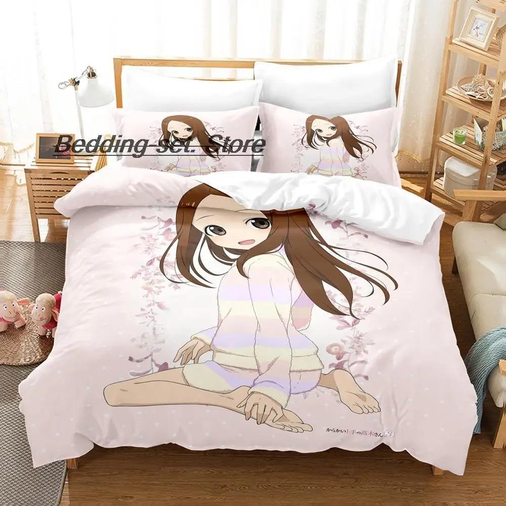 

Teasing Master Takagi-san Bedding Set Single Twin Full Queen King Size Bed Set Aldult Kid Bedroom Duvetcover Sets Anime Bed 70x133cm 2pcs