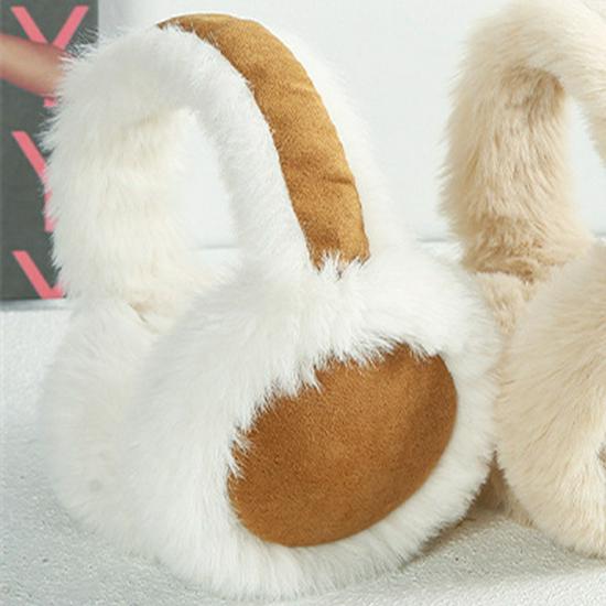Women's Winter White Plush Windproof Ear Muffs - Warm, Cold-Proof, Velvet-Lined, Anti-Freeze.