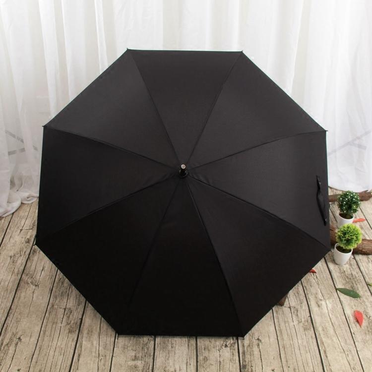 High-End Solid Wood Handle Hook Extra Large 112cm Umbrella Surface Long Handle Umbrella Wind-Resistant Sunny Umbrella Pure Color Business Men