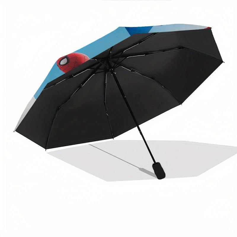 Spider-Man, Web-Slinger Automatic Opening and Closing Umbrella, Compact Travel Umbrella, Lightweight and Portable, Suitable for Beach Commut