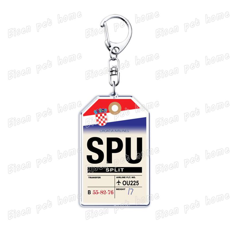 Plane Ticket Koffer Keyrings for Accessories Bag Key Chain Ring Jewelry Fans Gifts Travel Country Label Keychain Llaveros