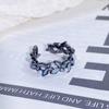 Dark Series Personality Trendy Cool Love Open Ring Irregular Inlaid Zircon Punk Retro High Sense Ring Woman