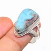 Caribbean Larimar Gemstone Handmade 925 Sterling Silver Jewelry Ring Size 6 SU-6315