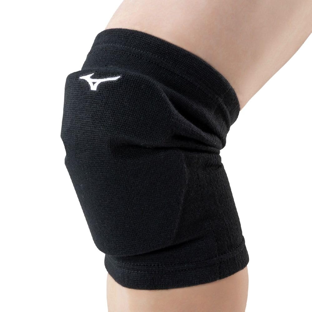 Mizuno Antibacterial and Volleyball Knee Support with Size L Odor-Resistant Pads, Unisex, Black/White, (V2MYC003)