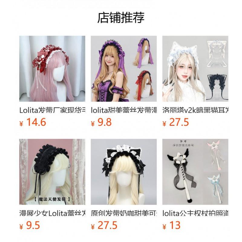 Handmade Lace Hair Band Lolita Cosplay Girl Y2K Soft Girly Headband With Bow Womens Wide Headwear Accessory