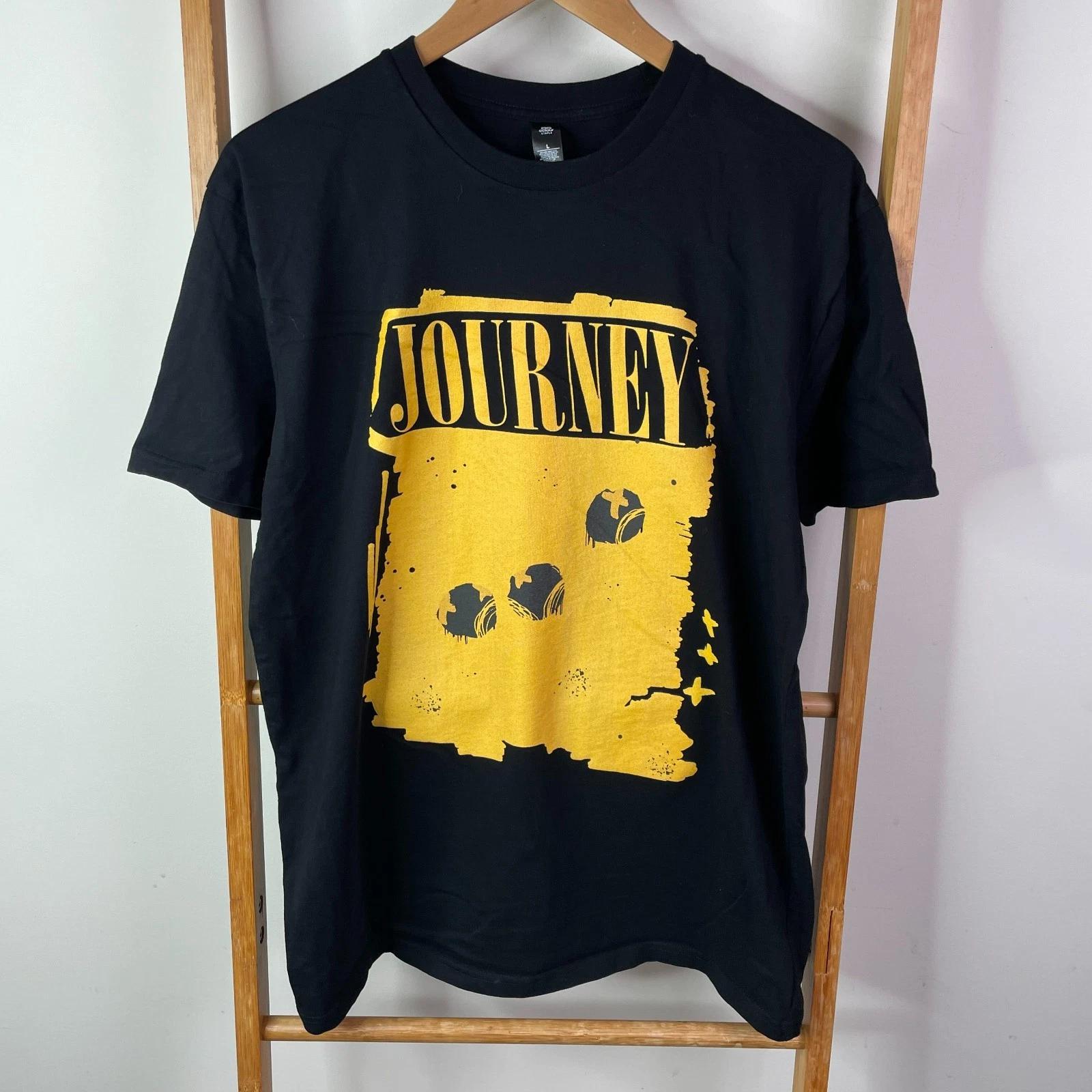 Journey Shirt Mens Large Black Graphic Print Crew Neck Short Sleeve Outdoor M