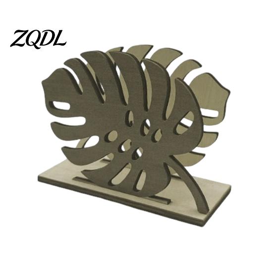 Gift for Housewarming Wood Napkin Holder, Leaf Shape Solid Dispenser, Decorative Versatile Home Table Ornament Paper Towel Organizer Dining