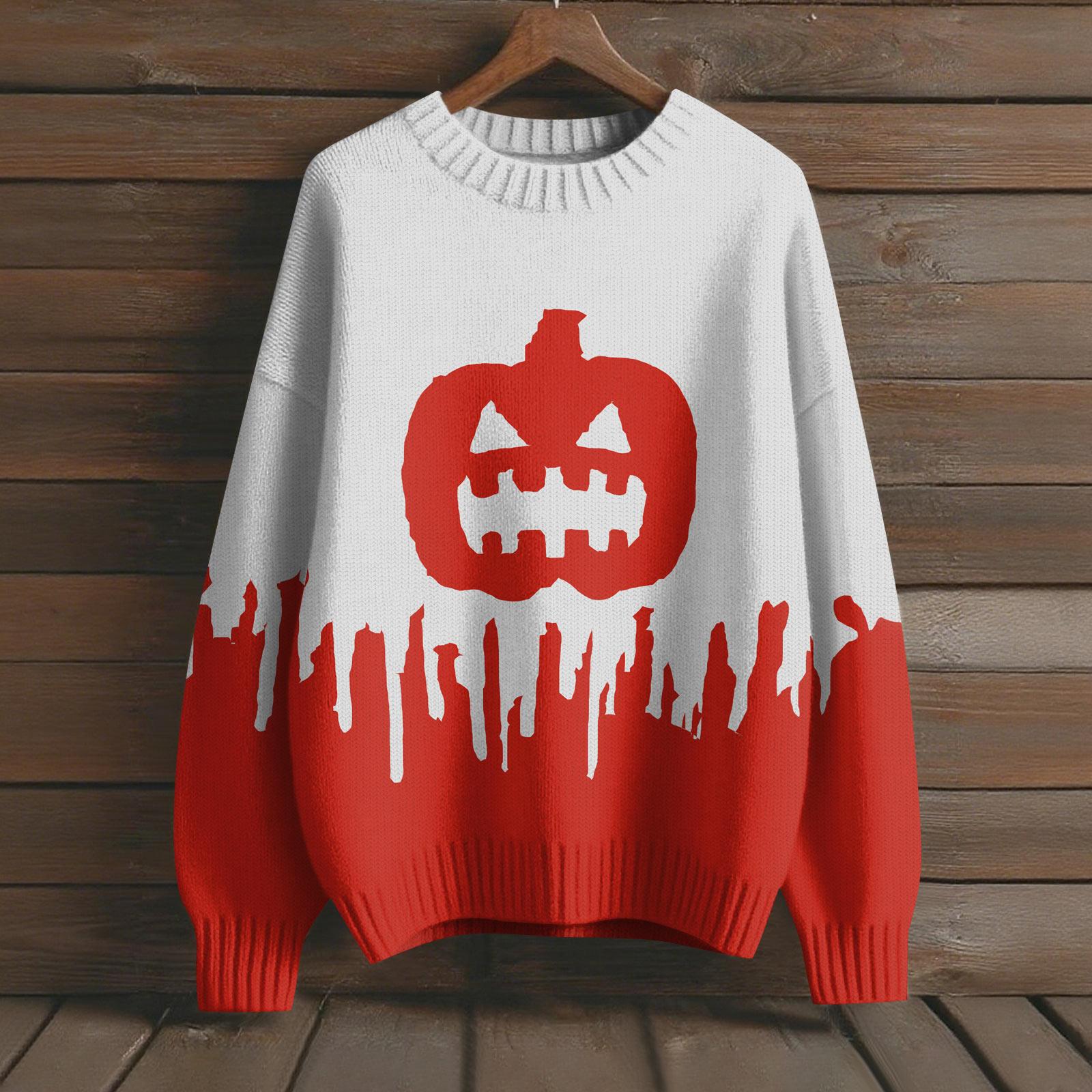 

Пуловеры с длинным рукавом для женщин, с круглым вырезом, повседневные, милые, с принтом, вязаные, оверсайз M