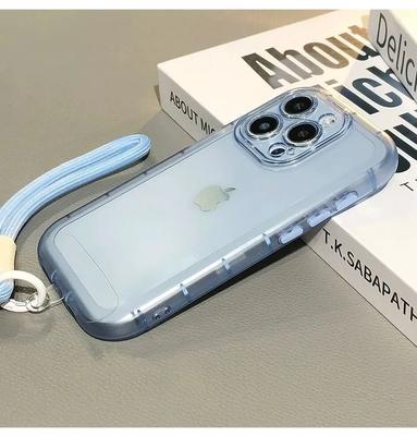Custodia Morbida Color Caramella di Lusso con Laccetto per iPhone 16 15 14 Plus 13 12 11 Pro Max Protezione Lenti Cover in Silicone Antiurto