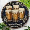 Vintage Bier Blechschild Spanische Kneipen Deko Aluminium Wandplakette Retro Man Cave Bar Kunst