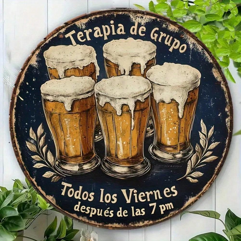 Vintage Bier Blechschild Spanische Kneipen Deko Aluminium Wandplakette Retro Man Cave Bar Kunst