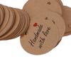 100Pcs Handmade with Love Labels Hang Tags Blank Kraft Paper with 20m String