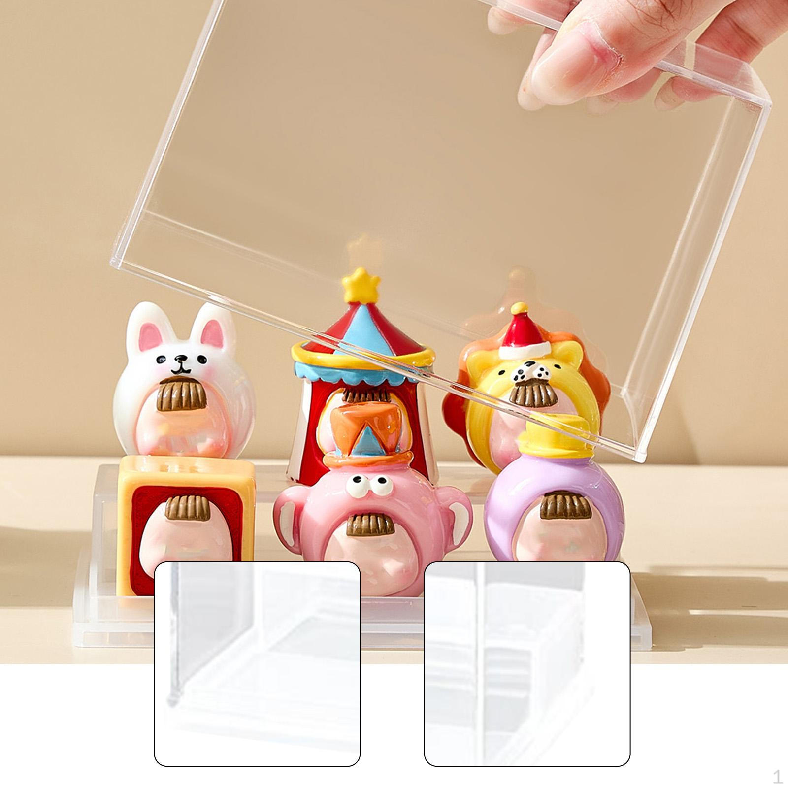 

Коробка-витрина для фигурок Декоративный устойчивый органайзер с крышкой Витрина для хранения для