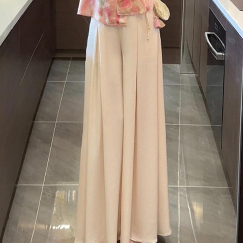 Summer 2026 Women s Trendy Sleeveless Top & Wide-Leg Trousers Two-Piece Set M