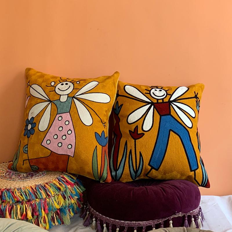 Picasso Embroidered Decorative Throw Pillowcases Abstract Creative Decoration for Home Sofa Pillow Cover