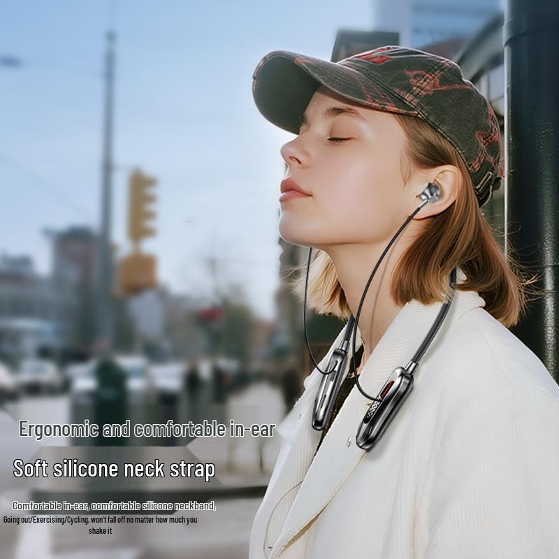 Neck-Hanging Wireless Bluetooth Earphones: Large Capacity, Long Battery, HD Calls, Sweatproof