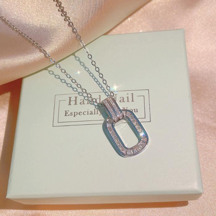 New Simple Geometry Wedding Ring Club Ring Crystal Necklace Earrings