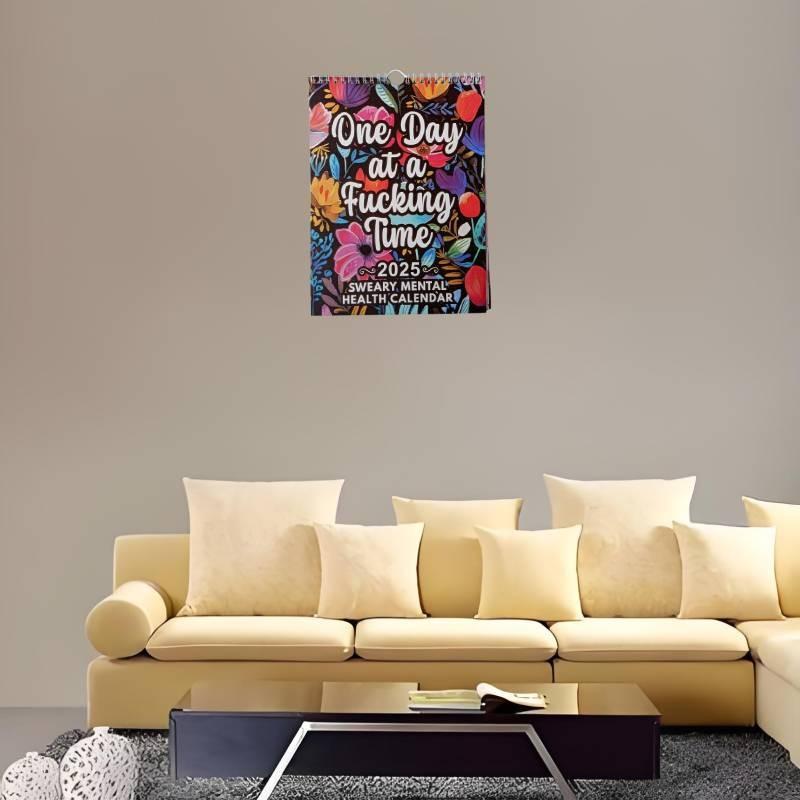 2025 Mental Health Calendar 12 Months Spiral Wall Calendar Living Room Decor