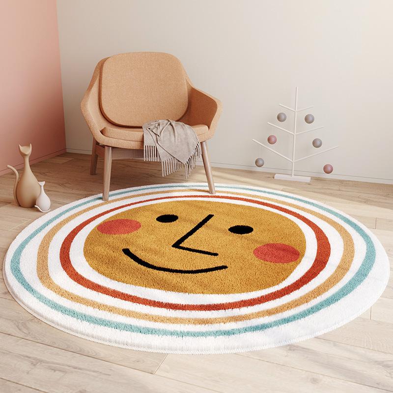 Children's Room Round Carpet Cushion Bedroom Study Rocking Chair Hanging Basket Cushion Cartoon Animal Carpet Tatami Home Mat