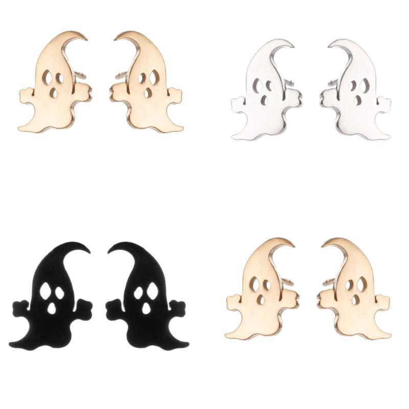 Halloween Ghost Cartilage Earring: 18K Electroplated Stainless Steel, Light Luxury Jewelry