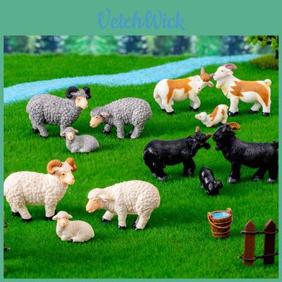 Realistic Resin Sheep Figurine Ideal For Fairy Garden Or Farm Scene Decoration