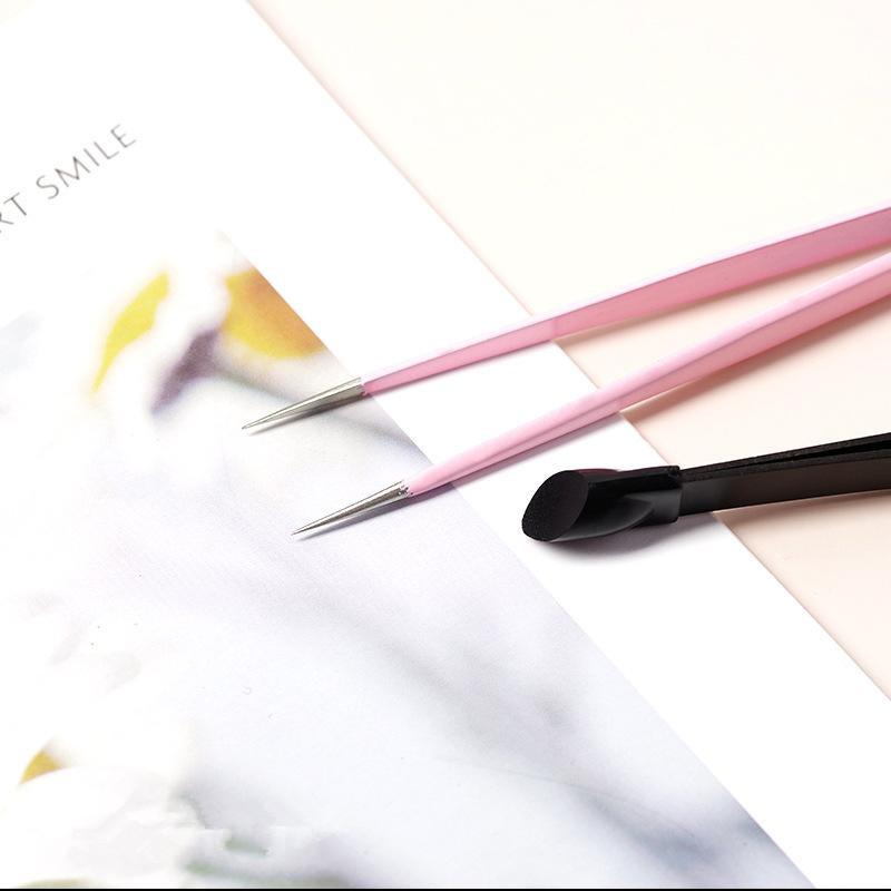 1/2 STK Nail Art-pinsett i silikon med dobbelt ende med trykkhode negleklistremerker Rhinestones Pick Up Clip Vippeforlengelse Makeup Tools