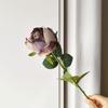 10pcs Rose Artificial Flower Burt Edge Fake Rose Stems 50cm for Wedding Home Hotel Event Floral Arrangement Decoration