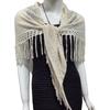 Women's Hollowed Knitted Triangular Scarf Imitation Cashmeres Soft Winter Shawl Wrap Neckerchief Blanket with Fringes